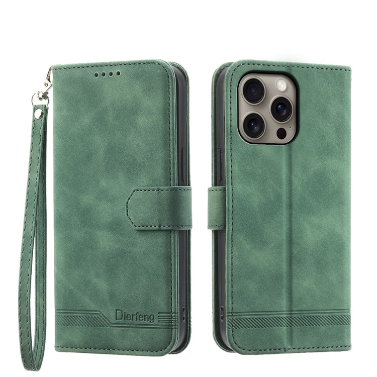 Dierfeng Dream Line TPU Hybrid PU Leather Phone Case, For iPhone 16e, For iPhone 16 Pro Max, For iPhone 16 Pro, For iPhone 16 Plus