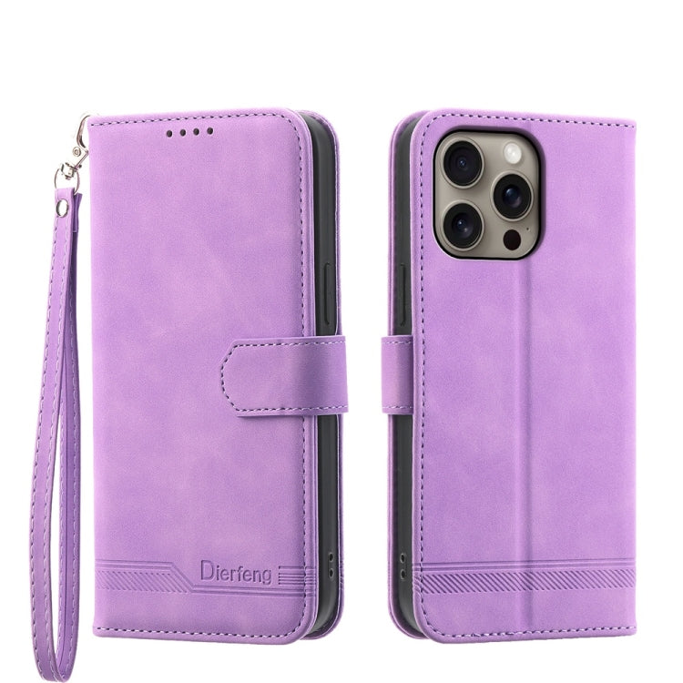 Dierfeng Dream Line TPU Hybrid PU Leather Phone Case, For iPhone 16e, For iPhone 16 Pro Max, For iPhone 16 Pro, For iPhone 16 Plus