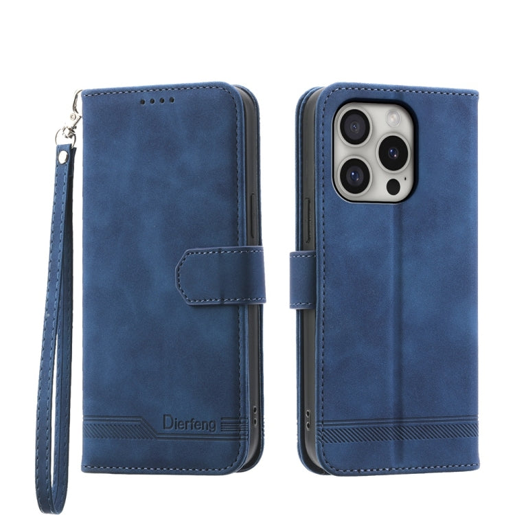 Dierfeng Dream Line TPU Hybrid PU Leather Phone Case, For iPhone 16e, For iPhone 16 Pro Max, For iPhone 16 Pro, For iPhone 16 Plus