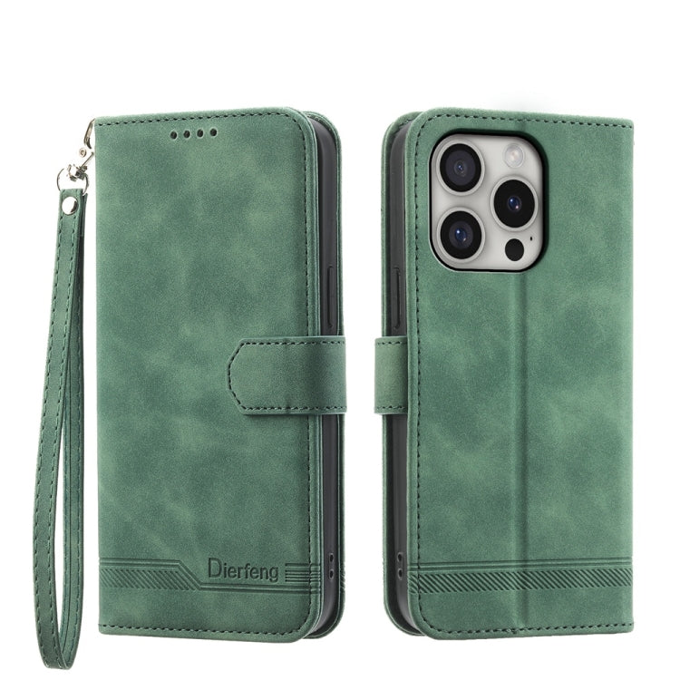Dierfeng Dream Line TPU Hybrid PU Leather Phone Case, For iPhone 16e, For iPhone 16 Pro Max, For iPhone 16 Pro, For iPhone 16 Plus