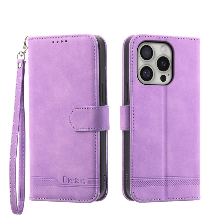 Dierfeng Dream Line TPU Hybrid PU Leather Phone Case, For iPhone 16e, For iPhone 16 Pro Max, For iPhone 16 Pro, For iPhone 16 Plus