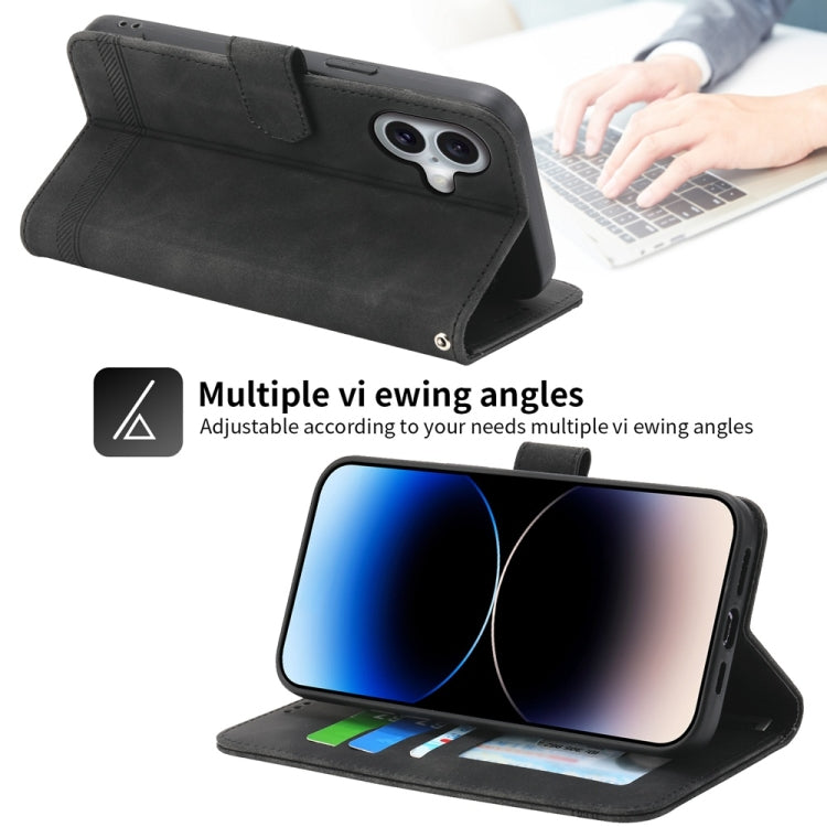 Dierfeng Dream Line TPU Hybrid PU Leather Phone Case, For iPhone 16, For iPhone 15 Pro Max, For iPhone 15 Pro, For iPhone 15 Plus