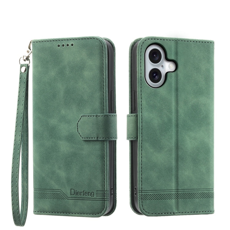 Dierfeng Dream Line TPU Hybrid PU Leather Phone Case, For iPhone 16, For iPhone 15 Pro Max, For iPhone 15 Pro, For iPhone 15 Plus