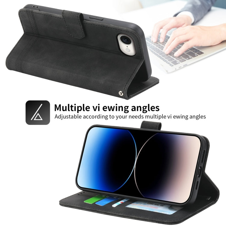 Dierfeng Dream Line TPU Hybrid PU Leather Phone Case, For iPhone 16e, For iPhone 16 Pro Max, For iPhone 16 Pro, For iPhone 16 Plus