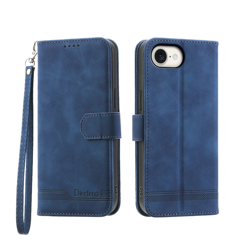 Dierfeng Dream Line TPU Hybrid PU Leather Phone Case, For iPhone 16e, For iPhone 16 Pro Max, For iPhone 16 Pro, For iPhone 16 Plus