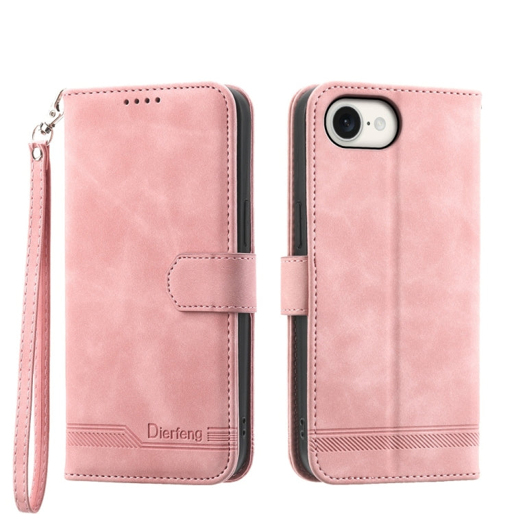 Dierfeng Dream Line TPU Hybrid PU Leather Phone Case, For iPhone 16e, For iPhone 16 Pro Max, For iPhone 16 Pro, For iPhone 16 Plus