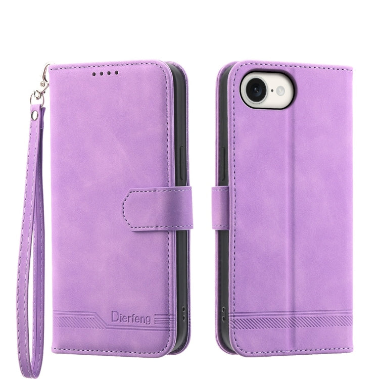 Dierfeng Dream Line TPU Hybrid PU Leather Phone Case, For iPhone 16e, For iPhone 16 Pro Max, For iPhone 16 Pro, For iPhone 16 Plus