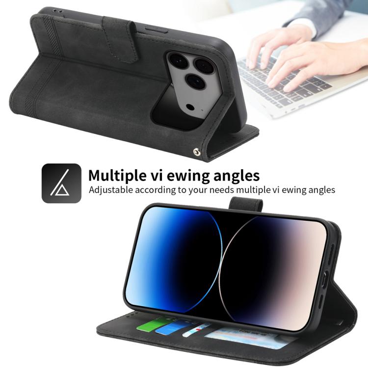 Dierfeng Dream Line TPU Hybrid PU Leather Phone Case, For iPhone 17 Pro Max, For iPhone 17 Pro, For iPhone 17, For iPhone 17 Air