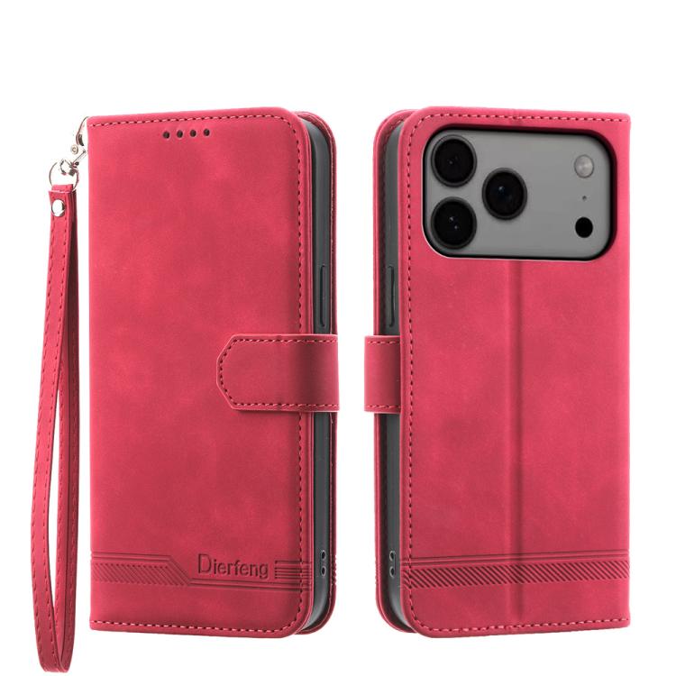 Dierfeng Dream Line TPU Hybrid PU Leather Phone Case, For iPhone 17 Pro Max, For iPhone 17 Pro, For iPhone 17, For iPhone 17 Air
