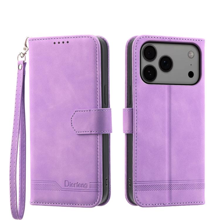 Dierfeng Dream Line TPU Hybrid PU Leather Phone Case, For iPhone 17 Pro Max, For iPhone 17 Pro, For iPhone 17, For iPhone 17 Air