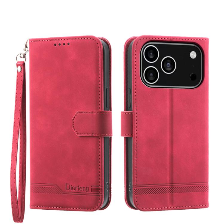 Dierfeng Dream Line TPU Hybrid PU Leather Phone Case, For iPhone 17 Pro Max, For iPhone 17 Pro, For iPhone 17, For iPhone 17 Air
