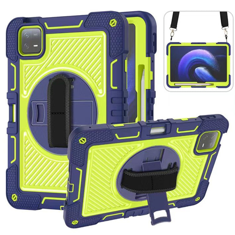 360 Degree Rotation PC Contrast Silicone Tablet Case, For Xiaomi Redmi Pad SE, For Xiaomi Pad 6