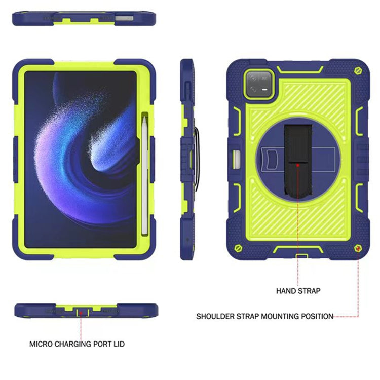360 Degree Rotation PC Contrast Silicone Tablet Case, For Xiaomi Pad 6