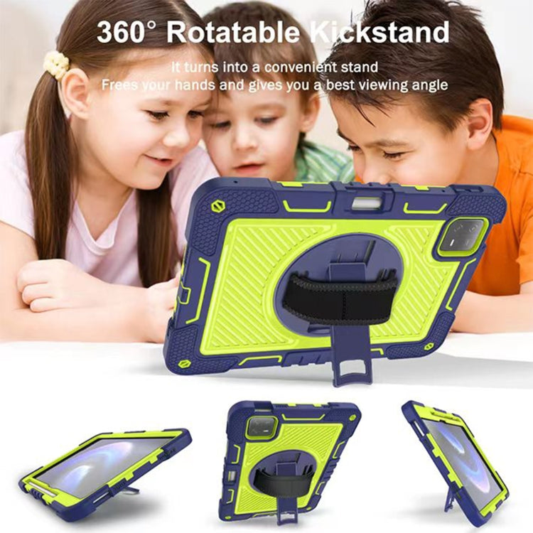 360 Degree Rotation PC Contrast Silicone Tablet Case, For Xiaomi Pad 6