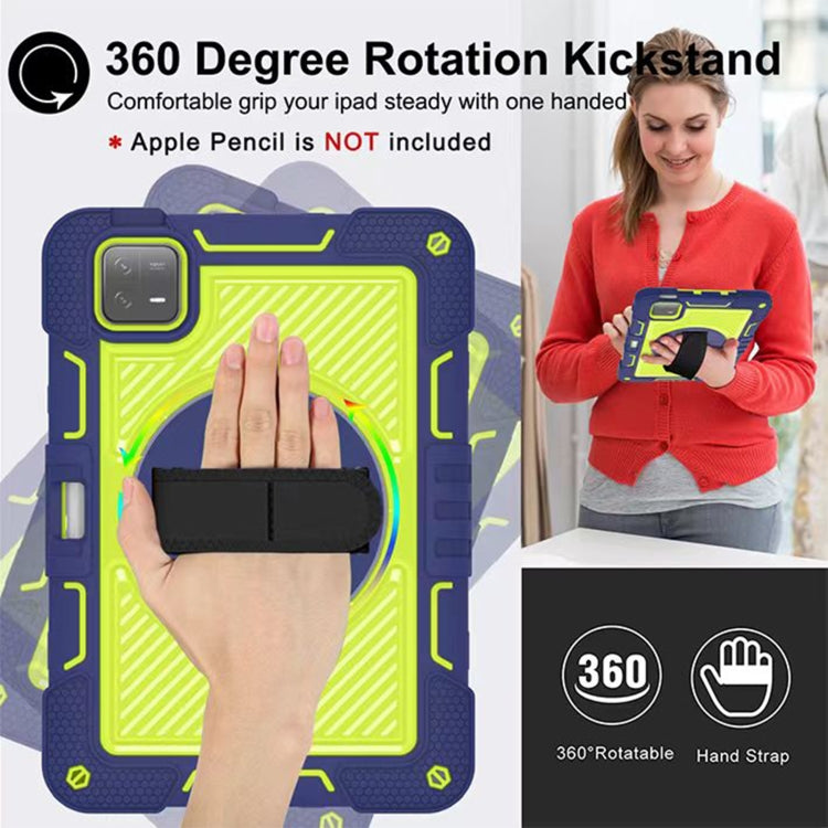 360 Degree Rotation PC Contrast Silicone Tablet Case, For Xiaomi Pad 6