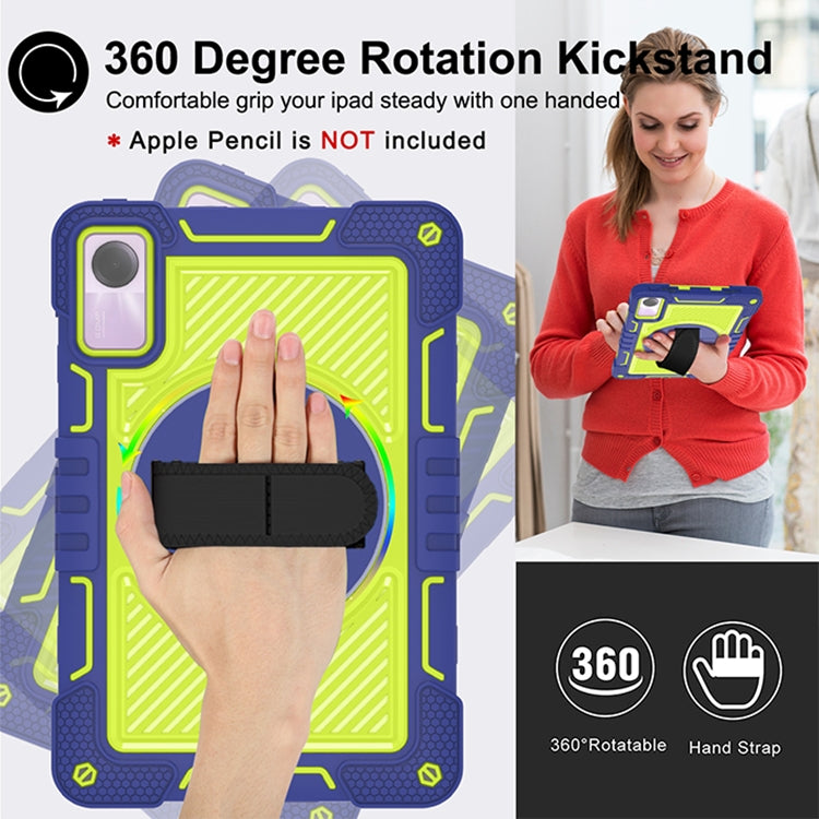 360 Degree Rotation PC Contrast Silicone Tablet Case, For Xiaomi Redmi Pad SE, For Xiaomi Pad 6
