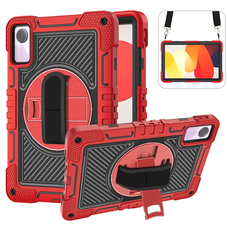 360 Degree Rotation PC Contrast Silicone Tablet Case, For Xiaomi Redmi Pad SE, For Xiaomi Pad 6