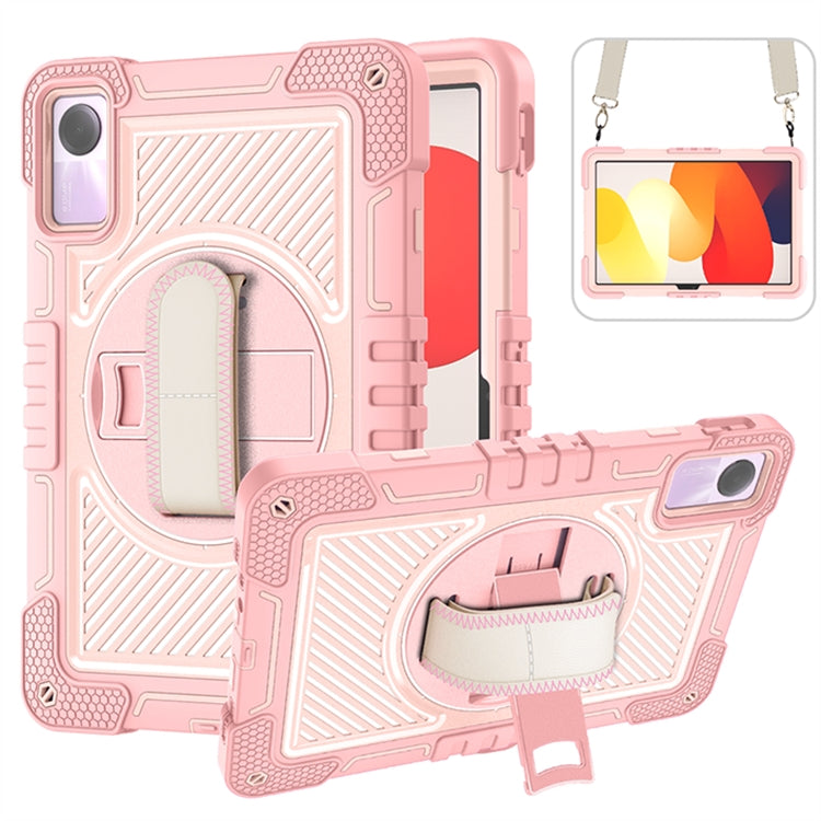 360 Degree Rotation PC Contrast Silicone Tablet Case, For Xiaomi Redmi Pad SE, For Xiaomi Pad 6