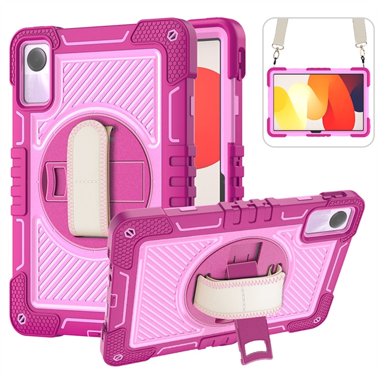 360 Degree Rotation PC Contrast Silicone Tablet Case, For Xiaomi Redmi Pad SE, For Xiaomi Pad 6