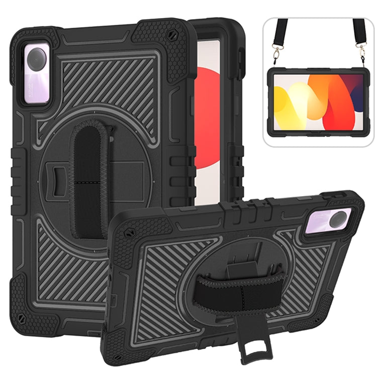 360 Degree Rotation PC Contrast Silicone Tablet Case, For Xiaomi Redmi Pad SE, For Xiaomi Pad 6