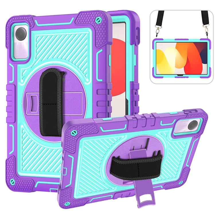 360 Degree Rotation PC Contrast Silicone Tablet Case, For Xiaomi Redmi Pad SE, For Xiaomi Pad 6