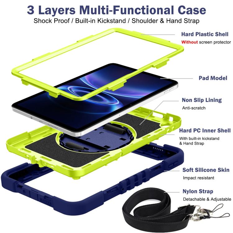 360 Degree Rotation PC Contrast Silicone Tablet Case, For Xiaomi Redmi Pad 2 SE 9.7 2026, For Xiaomi Redmi Pad 2, For Xiaomi Pad 7 / 7 Pro, For Redmi Pad SE 8.7 4G