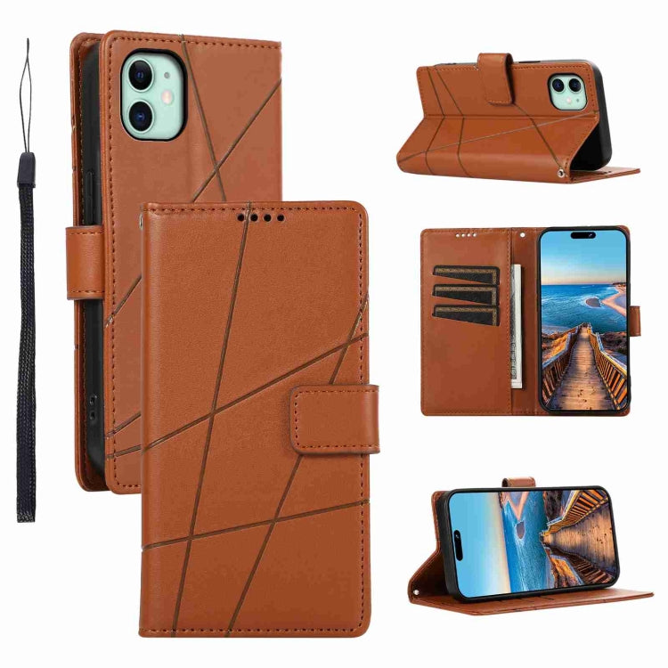 PU Genuine Leather Texture Embossed Line Phone Case, For iPhone 12 Pro, For iPhone 12 mini, For iPhone 11 Pro Max, For iPhone 11