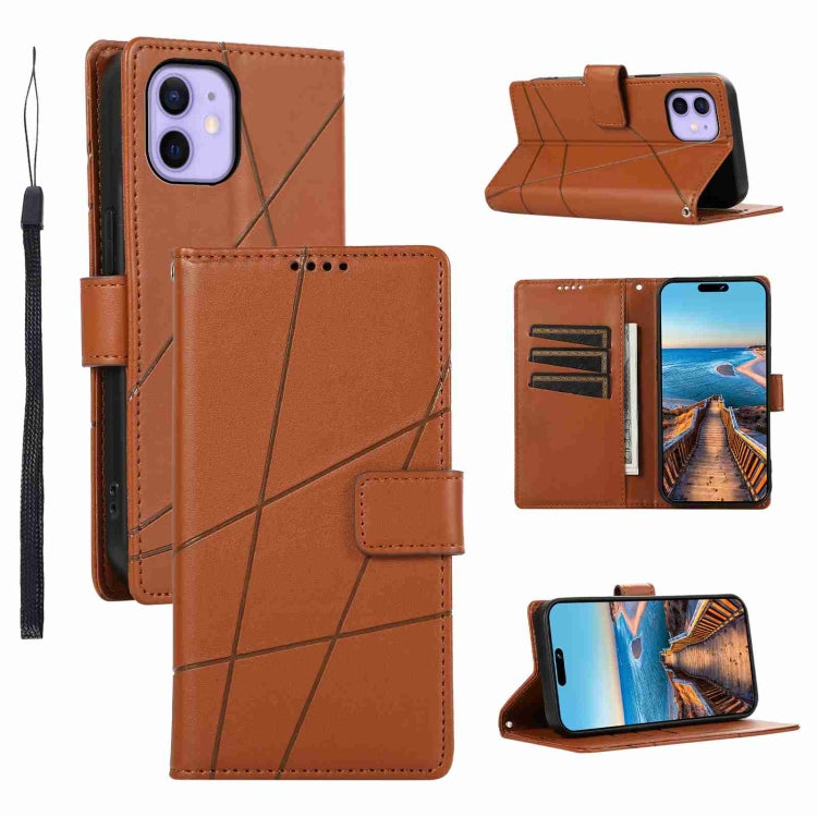 PU Genuine Leather Texture Embossed Line Phone Case, For iPhone 13, For iPhone 13 mini, For iPhone 12, For iPhone 12 Pro Max