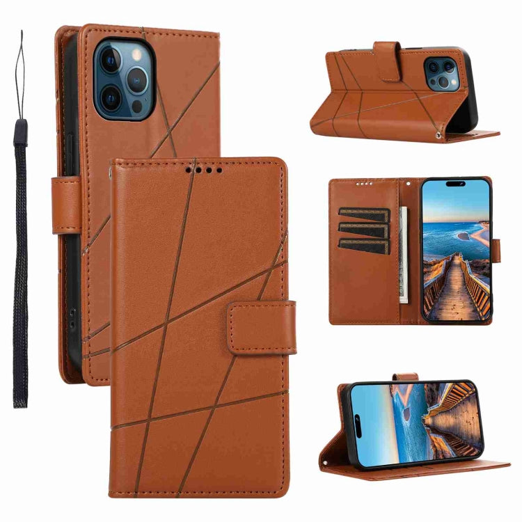 PU Genuine Leather Texture Embossed Line Phone Case, For iPhone 12 Pro, For iPhone 12 mini, For iPhone 11 Pro Max, For iPhone 11