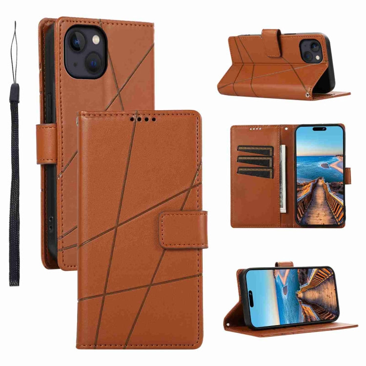 PU Genuine Leather Texture Embossed Line Phone Case, For iPhone 13, For iPhone 13 mini, For iPhone 12, For iPhone 12 Pro Max