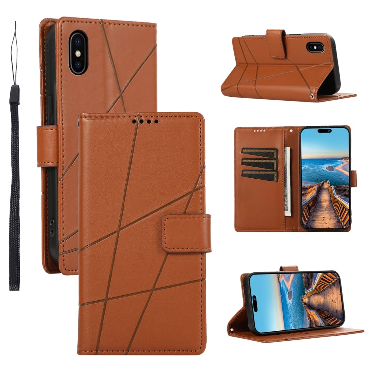 PU Genuine Leather Texture Embossed Line Phone Case, For iPhone 11 Pro, For iPhone XS / X, For iPhone XR, For iPhone XS Max
