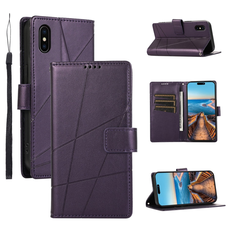 PU Genuine Leather Texture Embossed Line Phone Case, For iPhone 11 Pro, For iPhone XS / X, For iPhone XR, For iPhone XS Max