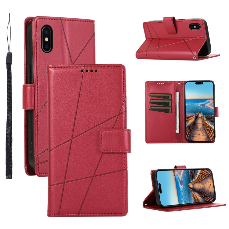 PU Genuine Leather Texture Embossed Line Phone Case, For iPhone 11 Pro, For iPhone XS / X, For iPhone XR, For iPhone XS Max