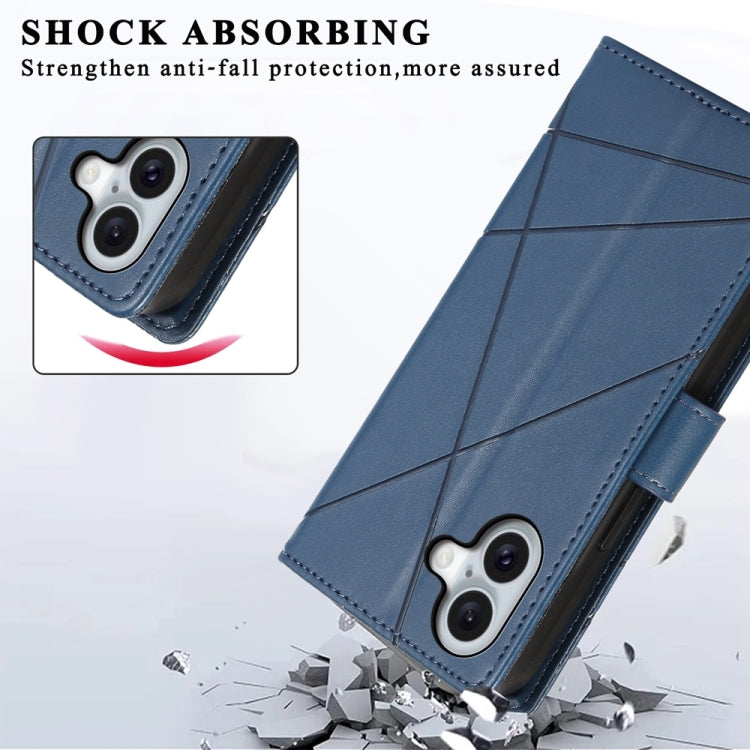 PU Genuine Leather Texture Embossed Line Phone Case, For iPhone 16, For iPhone 15 Pro Max, For iPhone 15 Pro, For iPhone 15 Plus