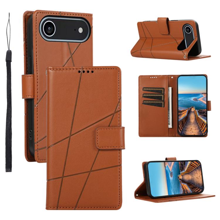 PU Genuine Leather Texture Embossed Line Phone Case, For iPhone 17 Pro Max, For iPhone 17 Pro, For iPhone 17, For iPhone 17 Air
