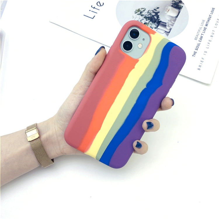 Rainbow Liquid Silicone Shockproof Full Coverage Protective Case, For iPhone 11 Pro