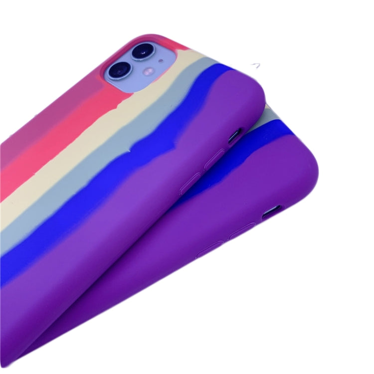 Rainbow Liquid Silicone Shockproof Full Coverage Protective Case, For iPhone 11 Pro