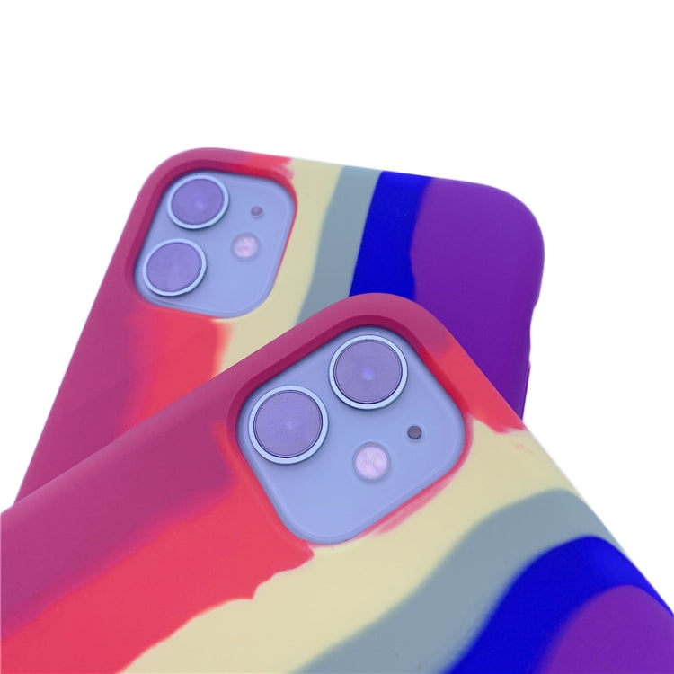 Rainbow Liquid Silicone Shockproof Full Coverage Protective Case, For iPhone 11 Pro