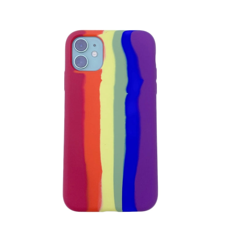 Rainbow Liquid Silicone Shockproof Full Coverage Protective Case, For iPhone 11 Pro