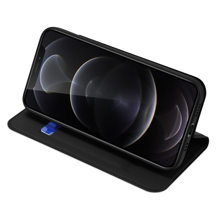 DUX DUCIS Skin Pro Series Horizontal Flip PU + TPU Leather Case, with Holder & Card Slots, For iPhone 12 / 12 Pro