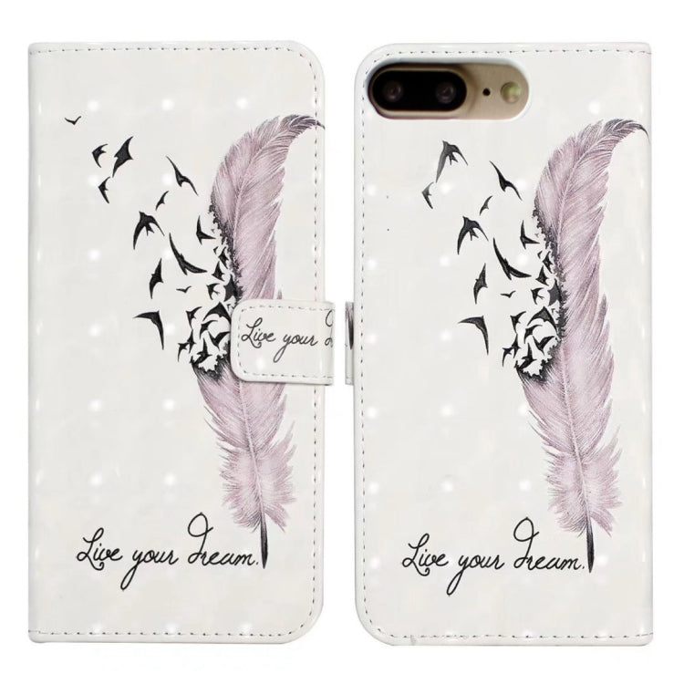 Oil Embossed 3D Drawing Leather Phone Case, For iPhone 7 Plus / 8 Plus