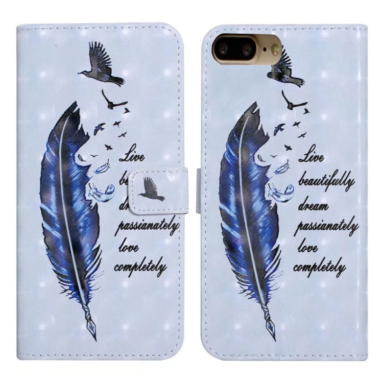 Oil Embossed 3D Drawing Leather Phone Case, For iPhone 7 Plus / 8 Plus