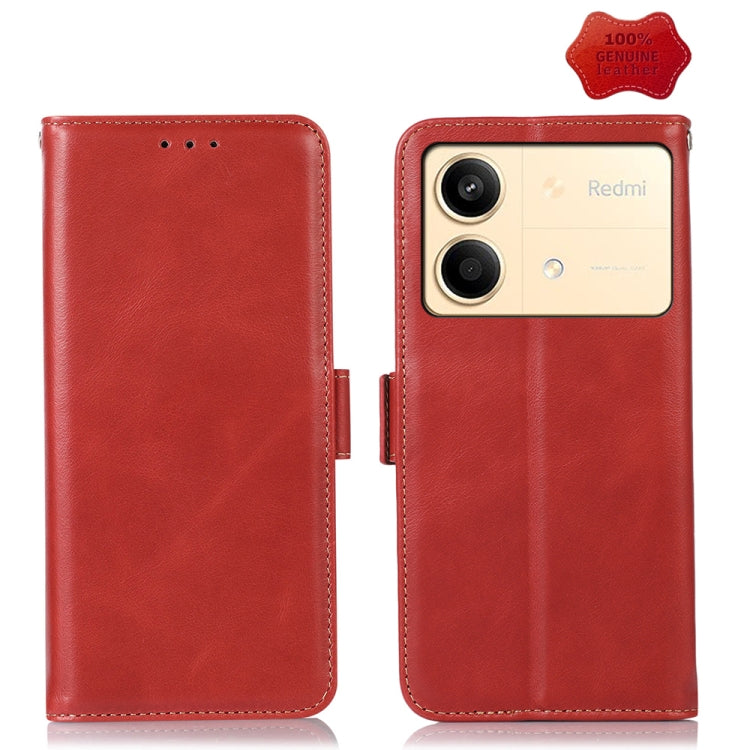 Magnetic Crazy Horse Texture Genuine Leather RFID Phone Case