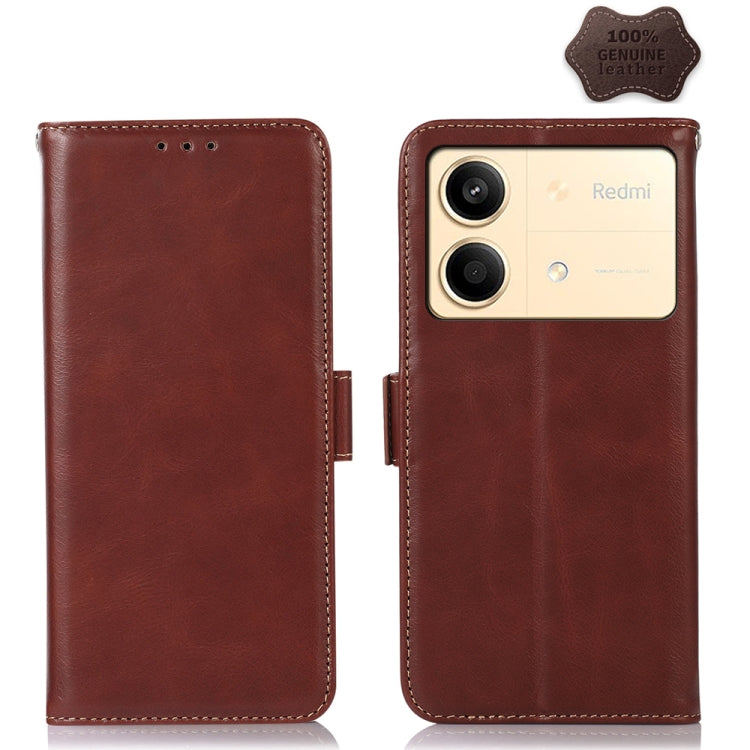 Magnetic Crazy Horse Texture Genuine Leather RFID Phone Case