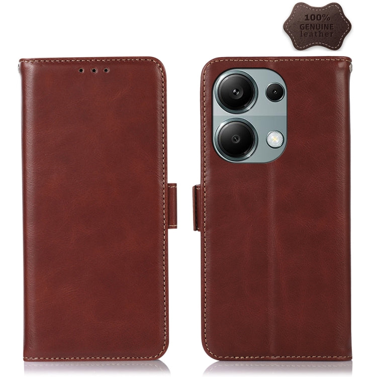 Magnetic Crazy Horse Texture Genuine Leather RFID Phone Case