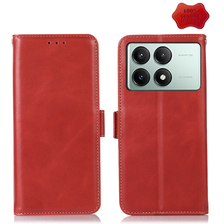 Magnetic Crazy Horse Texture Genuine Leather RFID Phone Case