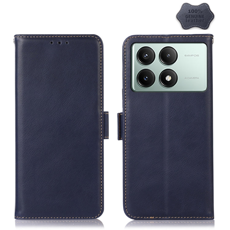 Magnetic Crazy Horse Texture Genuine Leather RFID Phone Case