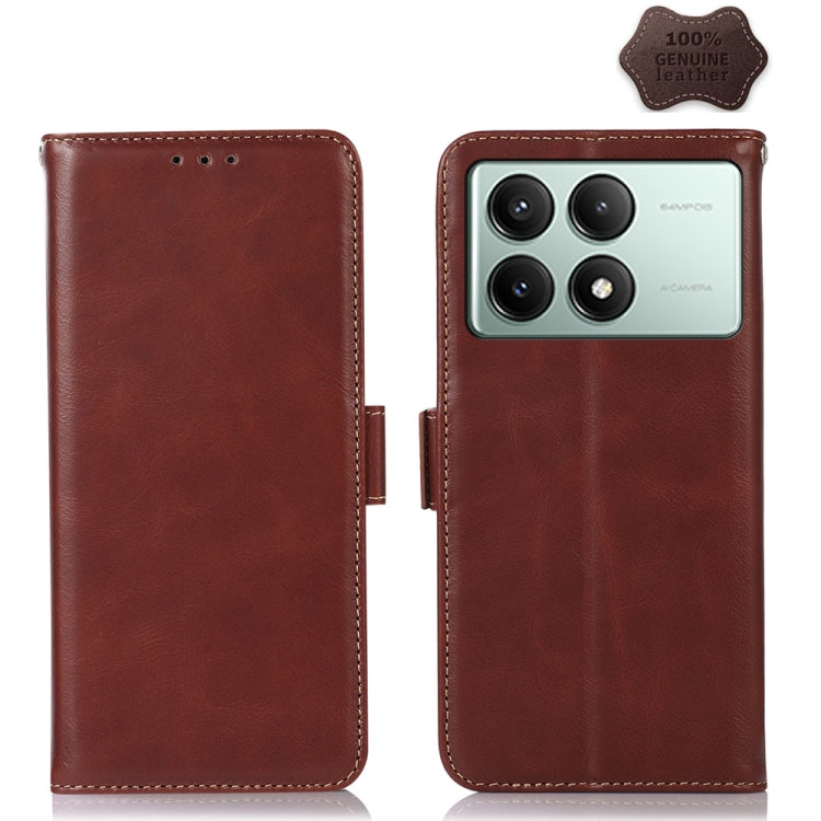 Magnetic Crazy Horse Texture Genuine Leather RFID Phone Case