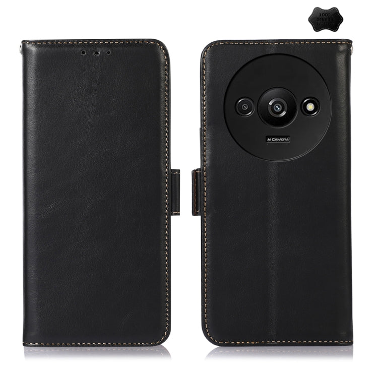 Magnetic Crazy Horse Texture Genuine Leather RFID Phone Case