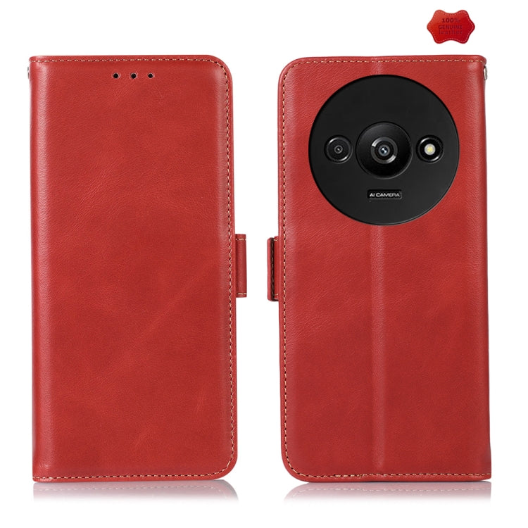 Magnetic Crazy Horse Texture Genuine Leather RFID Phone Case